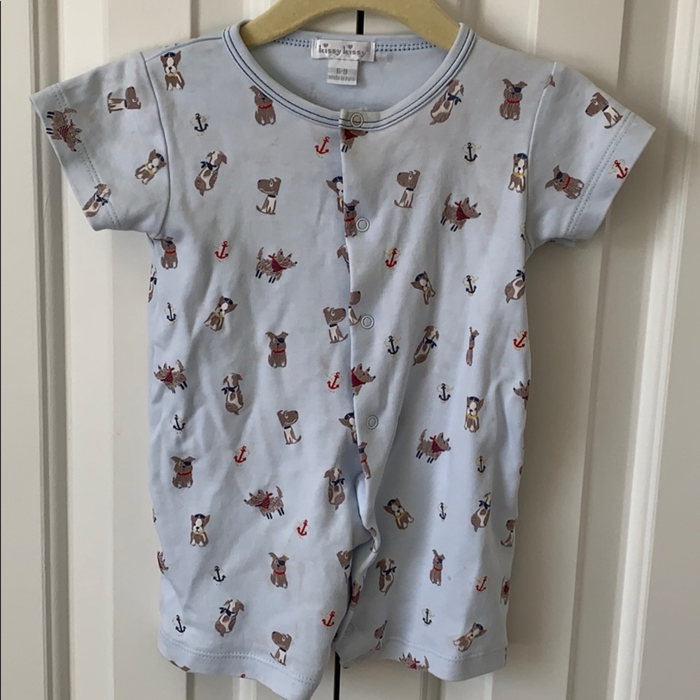 Kissy kissy dog short playsuit 6-9 mo